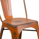 Flash Furniture ET-3534-OR-GG Stacking Chair w/ Vertical Slat Back - Distressed Metal, Orange thumbnail 7