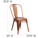 Flash Furniture ET-3534-POC-GG Stacking Chair w/ Vertical Slat Back - Metal, Copper thumbnail 2