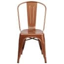 Flash Furniture ET-3534-POC-GG Stacking Chair w/ Vertical Slat Back - Metal, Copper thumbnail 5
