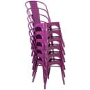 Flash Furniture ET-3534-PUR-GG Stacking Chair w/ Vertical Slat Back - Metal, Purple thumbnail 11