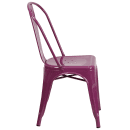 Flash Furniture ET-3534-PUR-GG Stacking Chair w/ Vertical Slat Back - Metal, Purple thumbnail 3