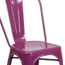 Flash Furniture ET-3534-PUR-GG Stacking Chair w/ Vertical Slat Back - Metal, Purple thumbnail 7
