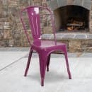 Flash Furniture ET-3534-PUR-GG Stacking Chair w/ Vertical Slat Back - Metal, Purple thumbnail 9