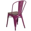 Flash Furniture ET-3534-PUR-WD-GG Stacking Chair w/ Vertical Slat Back & Wood Seat - Metal, Purple thumbnail 3