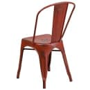 Flash Furniture ET-3534-RD-GG Stacking Chair w/ Vertical Slat Back - Distressed Metal, Kelly Red thumbnail 4