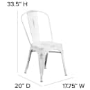 Flash Furniture ET-3534-WH-GG Stacking Chair w/ Vertical Slat Back - Distressed Metal, White thumbnail 2