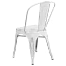 Flash Furniture ET-3534-WH-GG Stacking Chair w/ Vertical Slat Back - Distressed Metal, White thumbnail 4