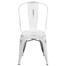 Flash Furniture ET-3534-WH-GG Stacking Chair w/ Vertical Slat Back - Distressed Metal, White thumbnail 5