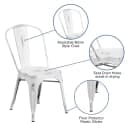 Flash Furniture ET-3534-WH-GG Stacking Chair w/ Vertical Slat Back - Distressed Metal, White thumbnail 6