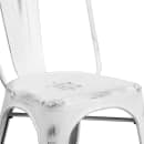 Flash Furniture ET-3534-WH-GG Stacking Chair w/ Vertical Slat Back - Distressed Metal, White thumbnail 7