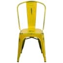 Flash Furniture ET-3534-YL-GG Stacking Chair w/ Vertical Slat Back - Distressed Metal, Yellow thumbnail 5