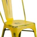 Flash Furniture ET-3534-YL-GG Stacking Chair w/ Vertical Slat Back - Distressed Metal, Yellow thumbnail 7