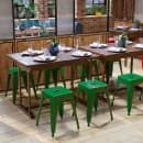 Flash Furniture ET-BT3503-18-GN-GG Stacking Backless Dining Stool - Iron, Green thumbnail 4