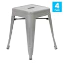 Flash Furniture ET-BT3503-18-SIL-GG Stacking Backless Dining Stool - Iron, Silver thumbnail 4
