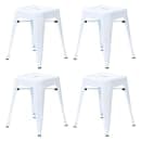 Flash Furniture ET-BT3503-18-WH-GG Stacking Backless Dining Stool - Iron, White thumbnail 2