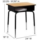 Flash Furniture FD-DESK-GG Student Desk w/ Book Box - Natural Laminate Top, Black Steel Frame thumbnail 2