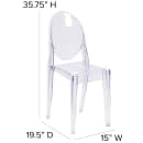 Flash Furniture FH-111-APC-CLR-GG Ghost Side Chair w/ Plain Back - Polycarbonate, Transparent Crystal thumbnail 2