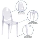 Flash Furniture FH-111-APC-CLR-GG Ghost Side Chair w/ Plain Back - Polycarbonate, Transparent Crystal thumbnail 6