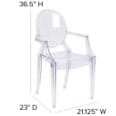 Flash Furniture FH-124-APC-CLR-GG Ghost Arm Chair w/ Plain Back - Polycarbonate, Transparent Crystal thumbnail 2