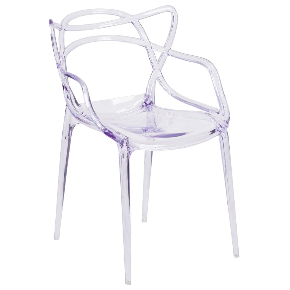 Flash Furniture FH-173-APC-GG Stacking Side Chair w/ Cutout Back - Polycarbonate, Transparent Crystal