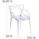 Flash Furniture FH-173-APC-GG Stacking Side Chair w/ Cutout Back - Polycarbonate, Transparent Crystal thumbnail 2