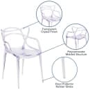 Flash Furniture FH-173-APC-GG Stacking Side Chair w/ Cutout Back - Polycarbonate, Transparent Crystal thumbnail 6