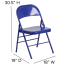Flash Furniture HF3-BLUE-GG Steel Folding Chair - Blue thumbnail 2