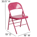 Flash Furniture HF3-FUCHSIA-GG Steel Folding Chair - Fuchsia thumbnail 2