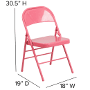 Flash Furniture HF3-PINK-GG Steel Folding Chair - Pink thumbnail 2