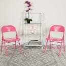 Flash Furniture HF3-PINK-GG Steel Folding Chair - Pink thumbnail 9