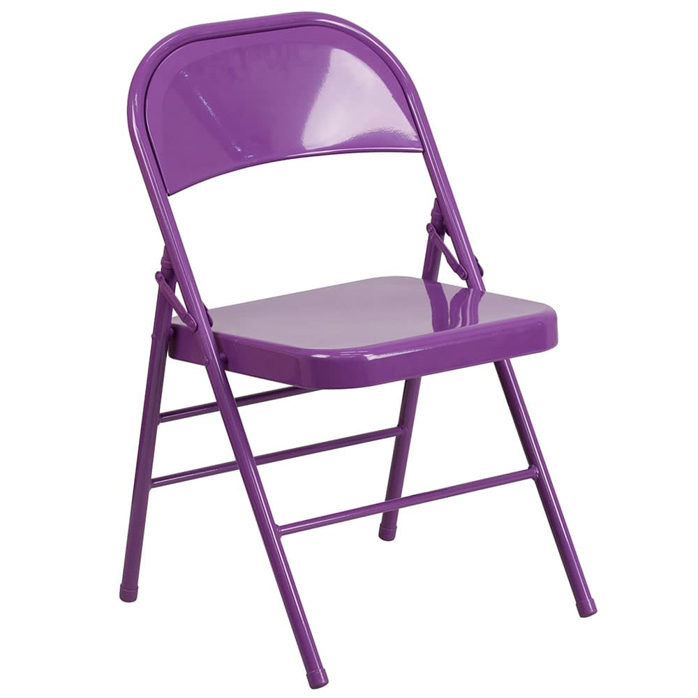 Flash Furniture HF3-PUR-GG Steel Folding Chair - Purple