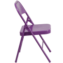 Flash Furniture HF3-PUR-GG Steel Folding Chair - Purple thumbnail 3