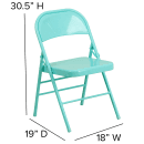 Flash Furniture HF3-TEAL-GG Steel Folding Chair - Teal thumbnail 2