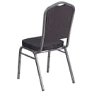 Flash Furniture HF-C01-SV-E26-BK-GG Stacking Banquet Chair w/ Crown Back & Black Fabric Seat - Steel Frame, Silver Vein thumbnail 4