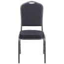 Flash Furniture HF-C01-SV-E26-BK-GG Stacking Banquet Chair w/ Crown Back & Black Fabric Seat - Steel Frame, Silver Vein thumbnail 5