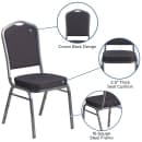 Flash Furniture HF-C01-SV-E26-BK-GG Stacking Banquet Chair w/ Crown Back & Black Fabric Seat - Steel Frame, Silver Vein thumbnail 6