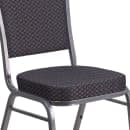 Flash Furniture HF-C01-SV-E26-BK-GG Stacking Banquet Chair w/ Crown Back & Black Fabric Seat - Steel Frame, Silver Vein thumbnail 7