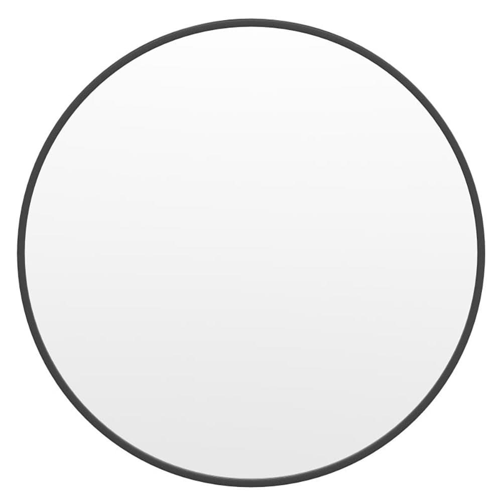 Flash Furniture HFKHD-0GD-CRE8-812315-GG 30" Round Large Accent Wall Mirror, Metal, Black