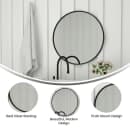 Flash Furniture HFKHD-0GD-CRE8-812315-GG 30" Round Large Accent Wall Mirror, Metal, Black thumbnail 4