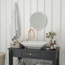 Flash Furniture HFKHD-0GD-CRE8-991315-GG 20" Round Large Accent Wall Mirror, Metal, White thumbnail 4