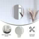 Flash Furniture HFKHD-0GD-CRE8-991315-GG 20" Round Large Accent Wall Mirror, Metal, White thumbnail 5