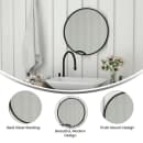 Flash Furniture HFKHD-4GD-CRE8-712315-GG 24" Round Large Accent Wall Mirror, Metal, Black thumbnail 4
