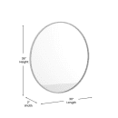 Flash Furniture HFKHD-6GD-CRE8-202315-GG 36" Round Large Accent Wall Mirror, Metal, Silver thumbnail 2