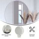 Flash Furniture HFKHD-6GD-CRE8-202315-GG 36" Round Large Accent Wall Mirror, Metal, Silver thumbnail 5