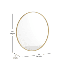 Flash Furniture HFKHD-6GD-CRE8-591315-GG 36" Round Large Accent Wall Mirror, Metal, Gold thumbnail 2
