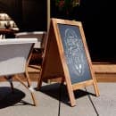 Flash Furniture HGWA-GD1I-CRE8-942315-GG Double-Sided Magnetic Chalkboard Easel - 20" x 40", Pine Wood, Rustic Brown thumbnail 4
