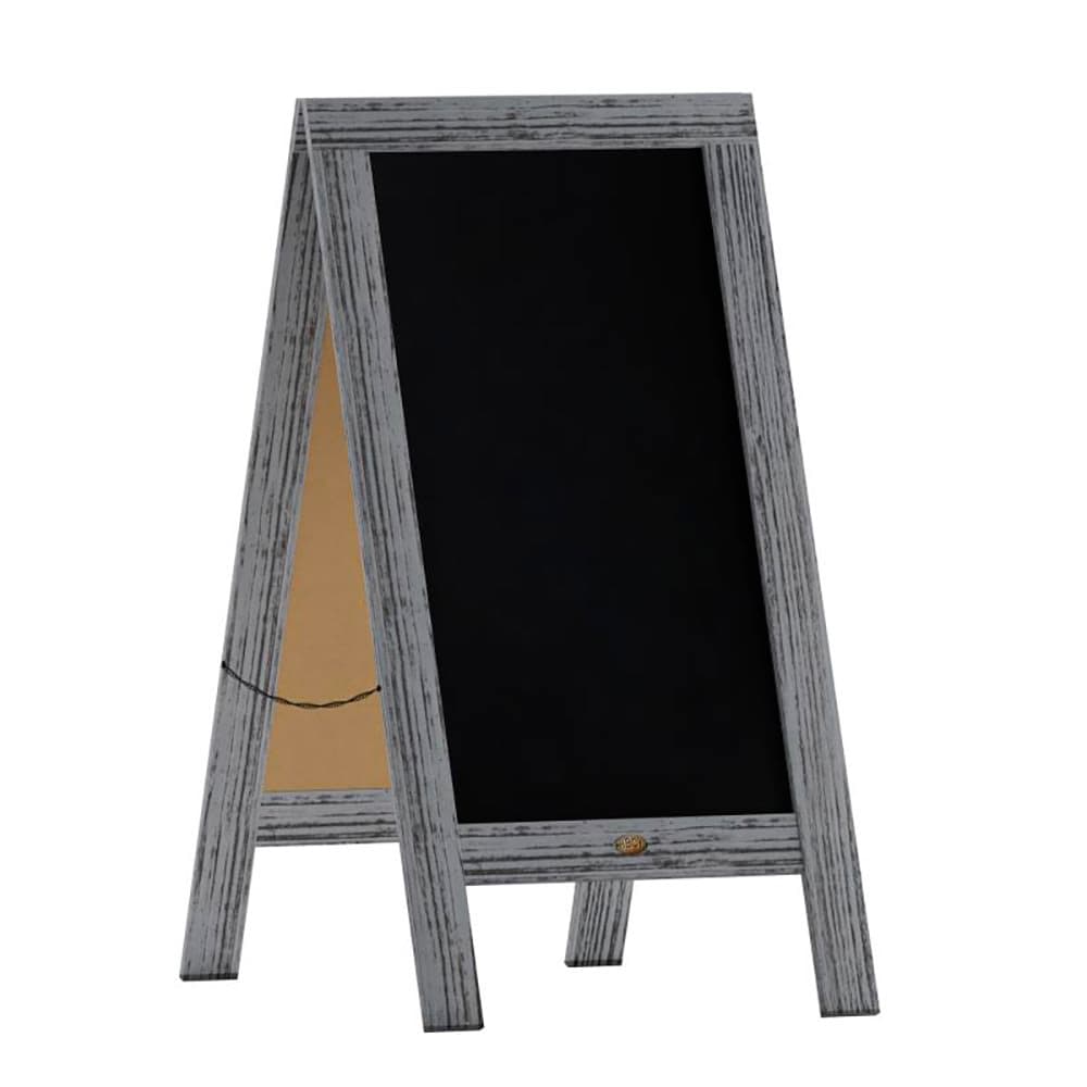 Flash Furniture HGWA-GDI-CRE8-132315-GG Double-Sided Magnetic Chalkboard Easel - 20" x 40", Pine Wood, Gray