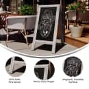 Flash Furniture HGWA-GDI-CRE8-132315-GG Double-Sided Magnetic Chalkboard Easel - 20" x 40", Pine Wood, Gray thumbnail 4