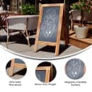 Flash Furniture HGWA-GDIS-CRE8-442315-GG Double-Sided Magnetic Chalkboard Easel - 20" x 40", Pine Wood, Brown thumbnail 4