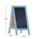 Flash Furniture HGWA-GDIS-CRE8-542315-GG Double-Sided Magnetic Chalkboard Easel - 20" x 40", Pine Wood, Robin Blue thumbnail 2